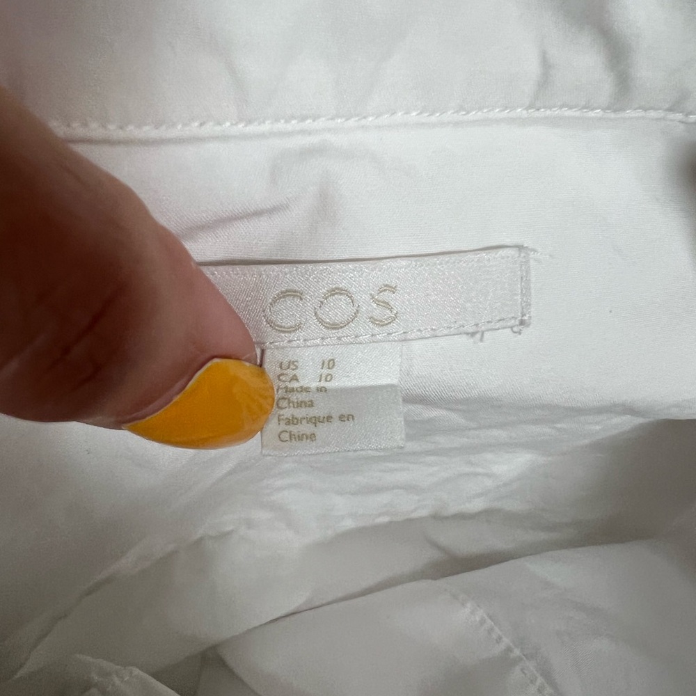 Cos White Scalloped Edge Button Down Size 10 - image 4